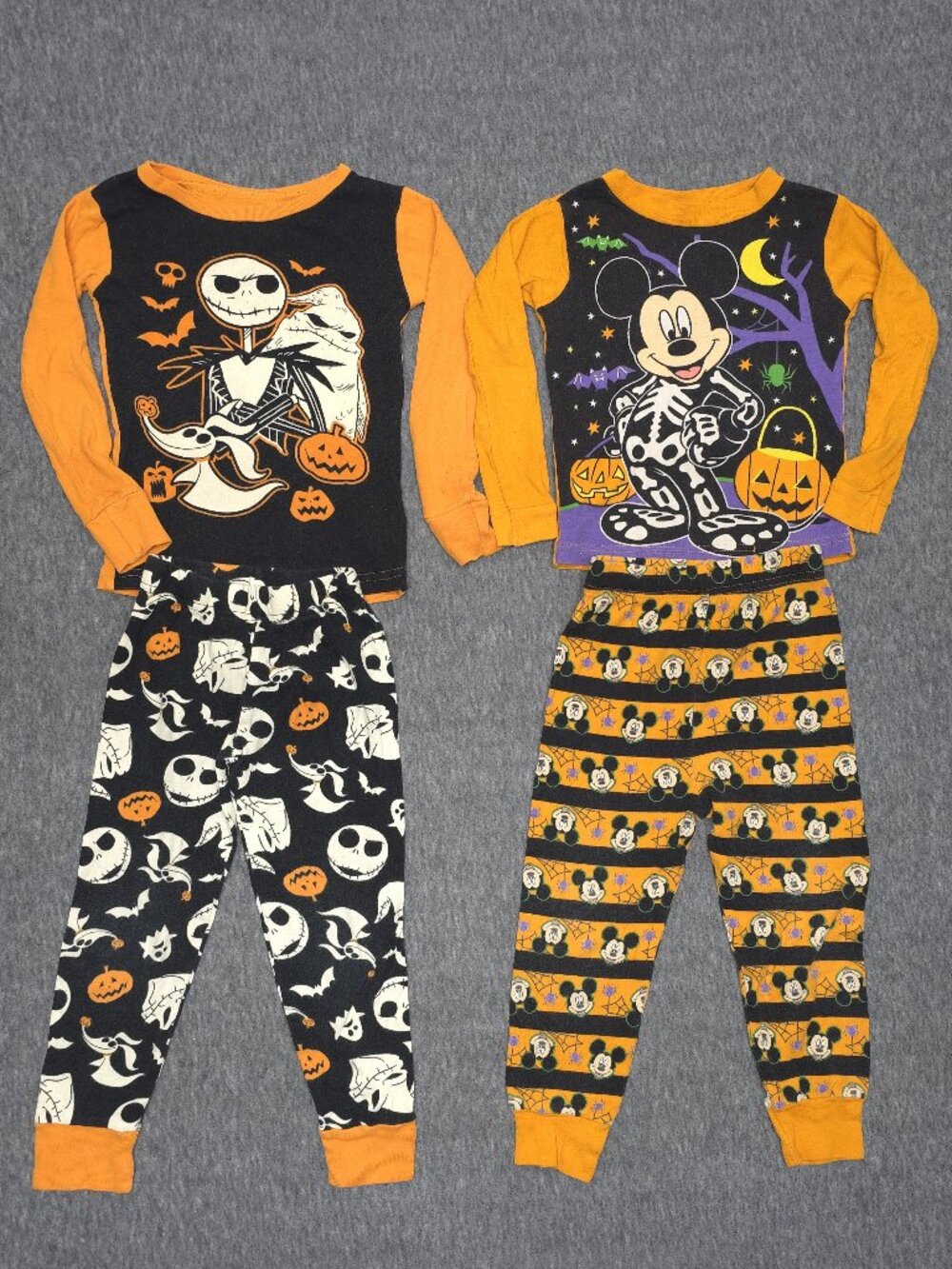 Disney Halloween 4T Mickey & Jack Skellington Pajamas 2 Sets